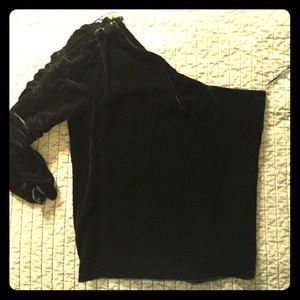 Joie one shoulder silk velvet top